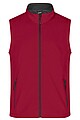 Pánská vesta James & Nicholson Promo softshell, červená/černá, velikost S