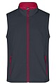 Pánská vesta James & Nicholson Promo softshell, tmavě šedá/červená, velikost S