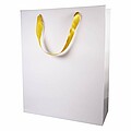 Papírová taška 40x13x32cm, matná laminace, zlatá saténová ucha