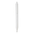 Plastová propiska s žebrovaným úchopem, bílá