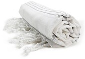 Plážová osuška HAMAM SULTAN, bílá/šedá