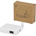 Powerbanka 10 000 mAh 35W pro tablet s integrovaným kabelem typu C – vyrobeno z recyklovaného plastu, bílá