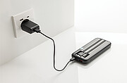 Powerbanka 10000mAh s integrovanými kabely z RCS plastu, černá