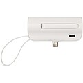 Powerbanka 5000 mAh 10W z recyklovaného plastu s konektorem typu C, výklopným stojánkem a kabelem 2 v 1, bílá