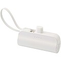 Powerbanka 5000 mAh 10W z recyklovaného plastu s konektorem typu C, výklopným stojánkem a kabelem 2 v 1, bílá