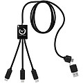 Prodloužený bambusový kabel 5v1 SCX.design C28, červená