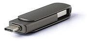 RAZAN Otočný USB 3.0 s USB-C, 64 GB, gunmetal