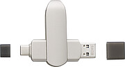 RAZAN Otočný USB 3.0 s USB-C, 64 GB, stříbrná