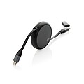 Recyklovaný hliníkový zatahovací 2v1 kabel 240W, černá