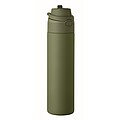 RENGIN Jednostěnná láhev z nerezové oceli 650 ml, tmavě zelená