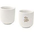 Sada 2 keramických šálků na espresso 90 ml, bílá