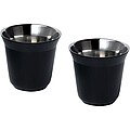 Sada 80ml šálků na espresso z nerezové oceli, černá