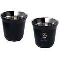 Sada 80ml šálků na espresso z nerezové oceli, černá