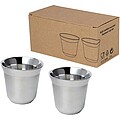 Sada 80ml šálků na espresso z nerezové oceli, stříbrný