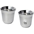 Sada 80ml šálků na espresso z nerezové oceli, stříbrný