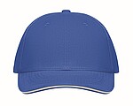 Šestipanelová baseballová kšiltovka, bílá/modrá
