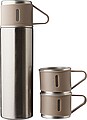 SHADY Sada termosky (420 ml) a tří hrnků (150 ml), stříbrná