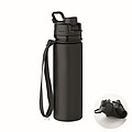 Silikonová sportovní láhev 500 ml, černá