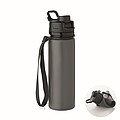 Silikonová sportovní láhev 500 ml,, tmavě šedá
