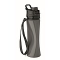 Silikonová sportovní láhev 500 ml,, tmavě šedá