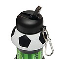 Skládací láhev na pití fotbalový míč 550 ml, černá/bílá
