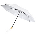Skládací manuální deštník, pr. 96cm, z RPET, bílý