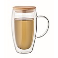 Skleněný hrnek s dvojitou 450ml, transparentní