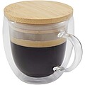Skleněný hrneks 350 ml a bambusovým víčkem, transparentní
