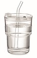 Skleněný kelímek s brčkem 400ml, transparentní