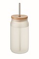 Sklenice s povrchem pro sublimaci, brčkem a víčkem, 400ml