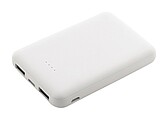 Slim powerbanka z recyklovaného ABS s baterií o kapacitě 5 000 mAh, bílá