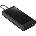 Solární powerbanka 10 000 mAh 15 W se světlem, tmavě šedá