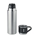 SUNA Termoska z nerezové oceli s hrnkem, 420 ml, stříbrná