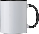 SUPREME Keramický hrnek k sublimaci, 300 ml, bílý s černým vnitřkem a uchem