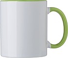 SUPREME Keramický hrnek k sublimaci, 300 ml, bílý s zeleným vnitřkem a uchem