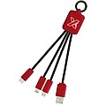 Světelný kabel se čtyřmi konektory SCX.design C15, červená