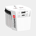 Světový cestovní adaptér MUV 2-pólový s USB A a C, bílá