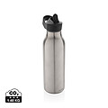 Termo láhev na pití s brčkem, 500ml, stříbrná