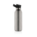 Termo láhev na pití s brčkem, 500ml, stříbrná