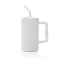 Termohrnek s brčkem 800 ml z recyklované oceli s certifikací RCS, bílá