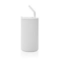 Termohrnek s brčkem 800 ml z recyklované oceli s certifikací RCS, bílá