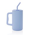Termohrnek s brčkem 800 ml z recyklované oceli s certifikací RCS, světle modrá