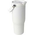 Termohrnek s vakuovou a měděnou izolací 900 ml z recyklované nerezové oceli s víčkem s dvojitou funkcí, bílá