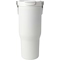 Termohrnek s vakuovou a měděnou izolací 900 ml z recyklované nerezové oceli s víčkem s dvojitou funkcí, bílá