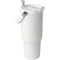 Termohrnek s vakuovou a měděnou izolací 900 ml z recyklované nerezové oceli s víčkem s dvojitou funkcí, bílá