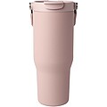 Termohrnek s vakuovou a měděnou izolací 900 ml z recyklované nerezové oceli s víčkem s dvojitou funkcí, jemně růžová
