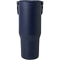 Termohrnek s vakuovou a měděnou izolací 900 ml z recyklované nerezové oceli s víčkem s dvojitou funkcí, námořní modrá