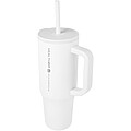 Termohrnek se silikonovým brčkem 900ml, bílá
