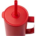 Termohrnek se silikonovým brčkem 900ml, červená