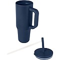Termohrnek se silikonovým brčkem 900ml, námořní modrá